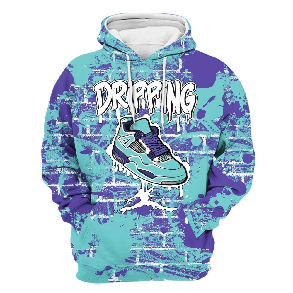 Hoodie To Match Low Hornets 1s - Dripping Shoe 4S Graphic Street Art All Over Print