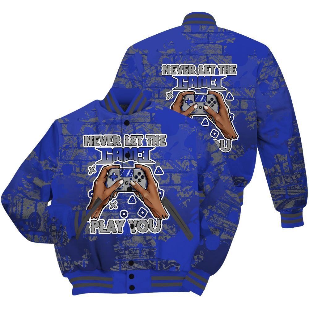 Varsity Jacket To Match Air Max Plus Black Racer Blue Shirt - PlayGame Human Brick All Over Print