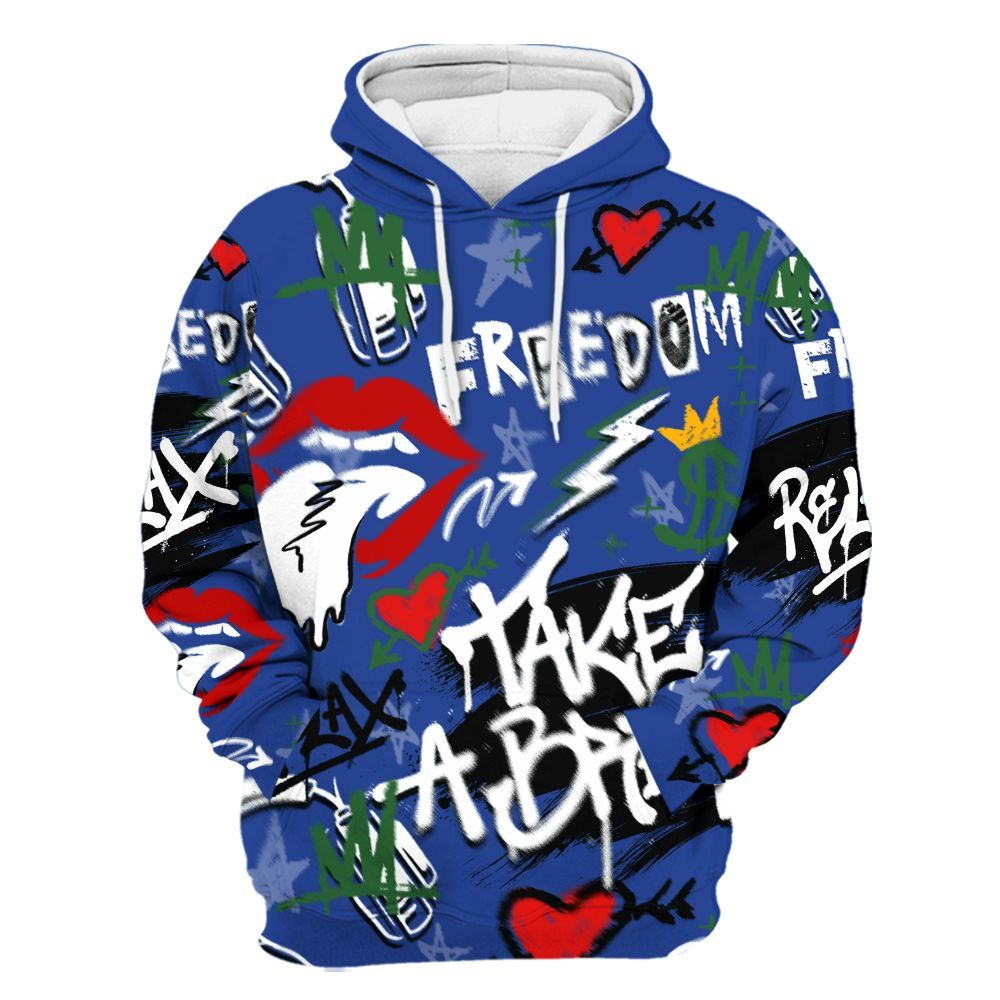 Hoodie To Match Dunk Low Tennis Classic - Take Break Freedom Graffiti Streetwear All Over Print