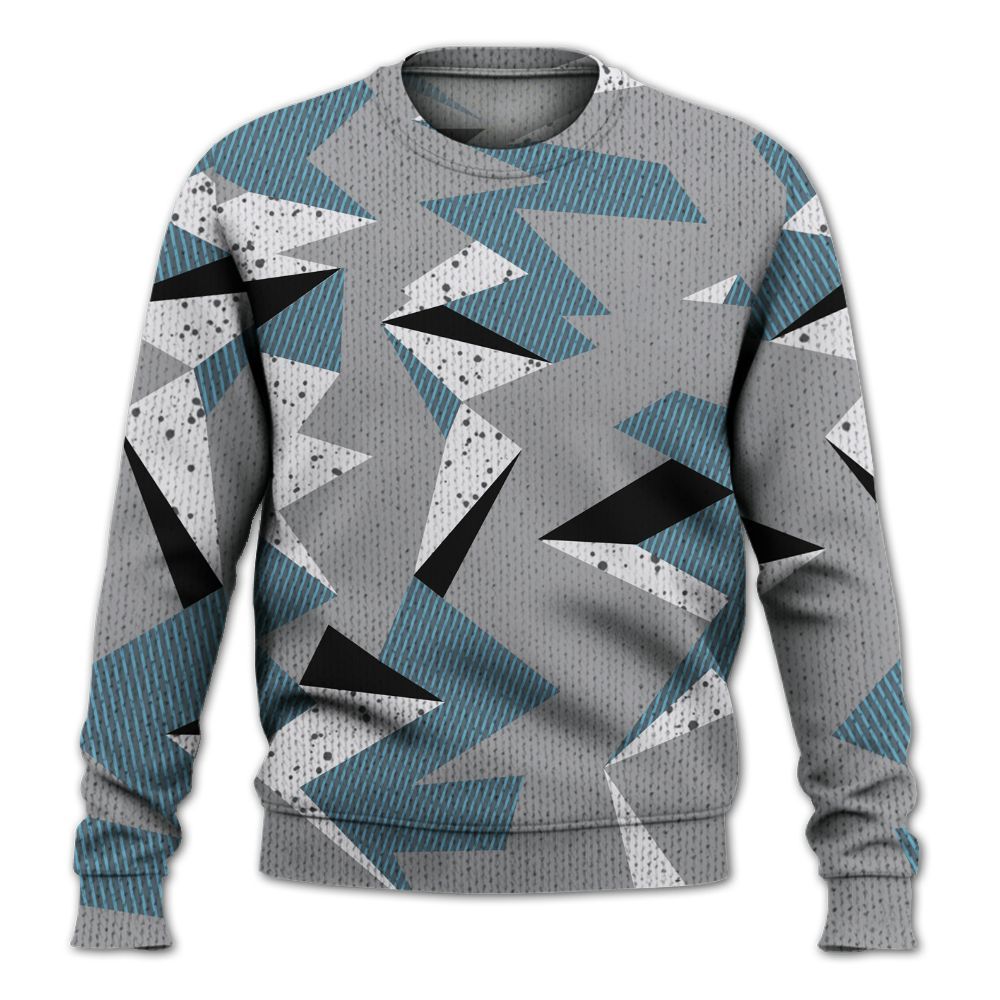 Sweater To Match Retro Light Graphite Wolf Grey 5s - Geometric Camouflage Pattern Graphic