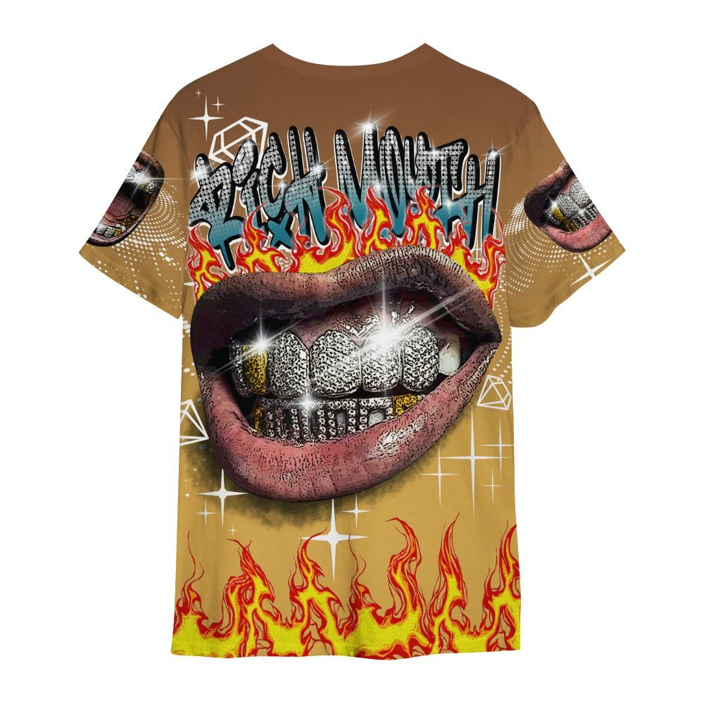 Shirt To Match Retro Cacao Wow 4s - Rich Mouth Fire Rap Retro 90s All Over Print