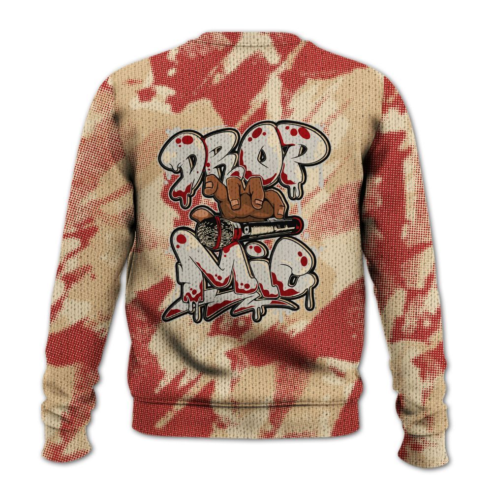 Knitted Sweater To Match Dunk Low Strawberry Waffle - Drop Mic Abstract