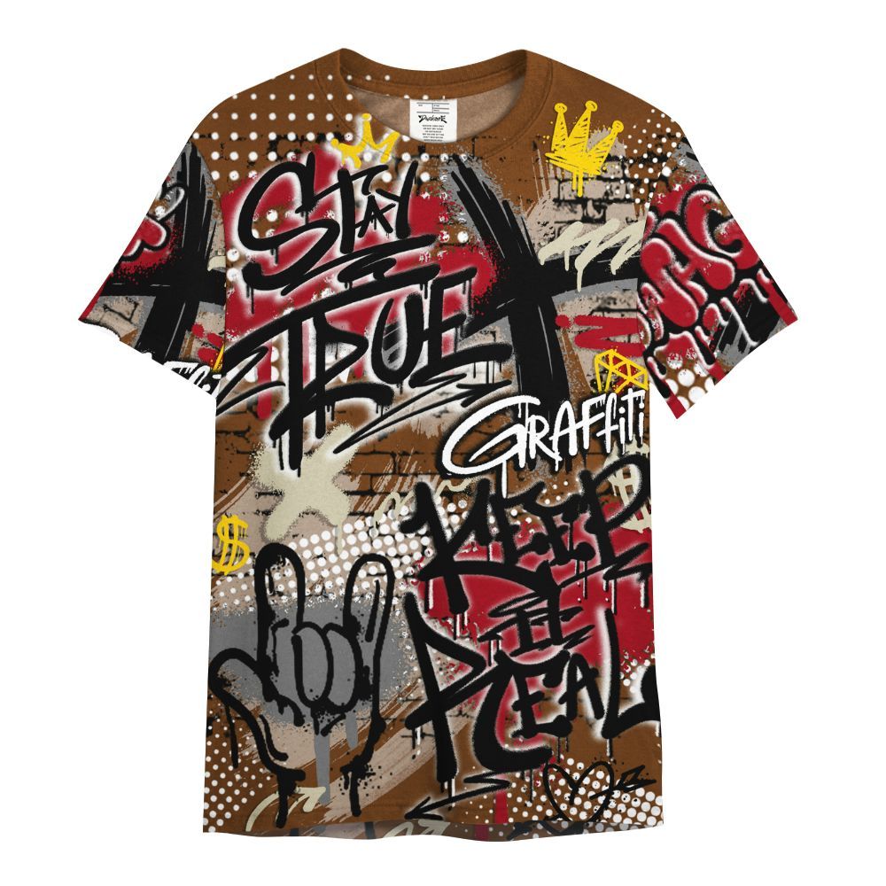 Shirt To Match Archaeo Brown 5s - True It Real Graffiti Streetwear All Over Print