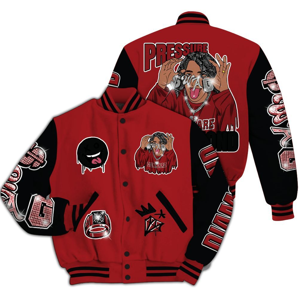 Varsity Jacket To Match Alternate Flu Game 12s - Pressures Makes Varsity Jacket To Match All Over Print