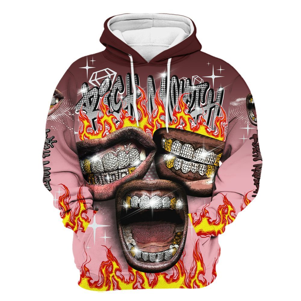 Hoodie To Match Air Max 90 Neapolitan 2025 - Rich Mouth Fire Rap Retro 90s All Over Print