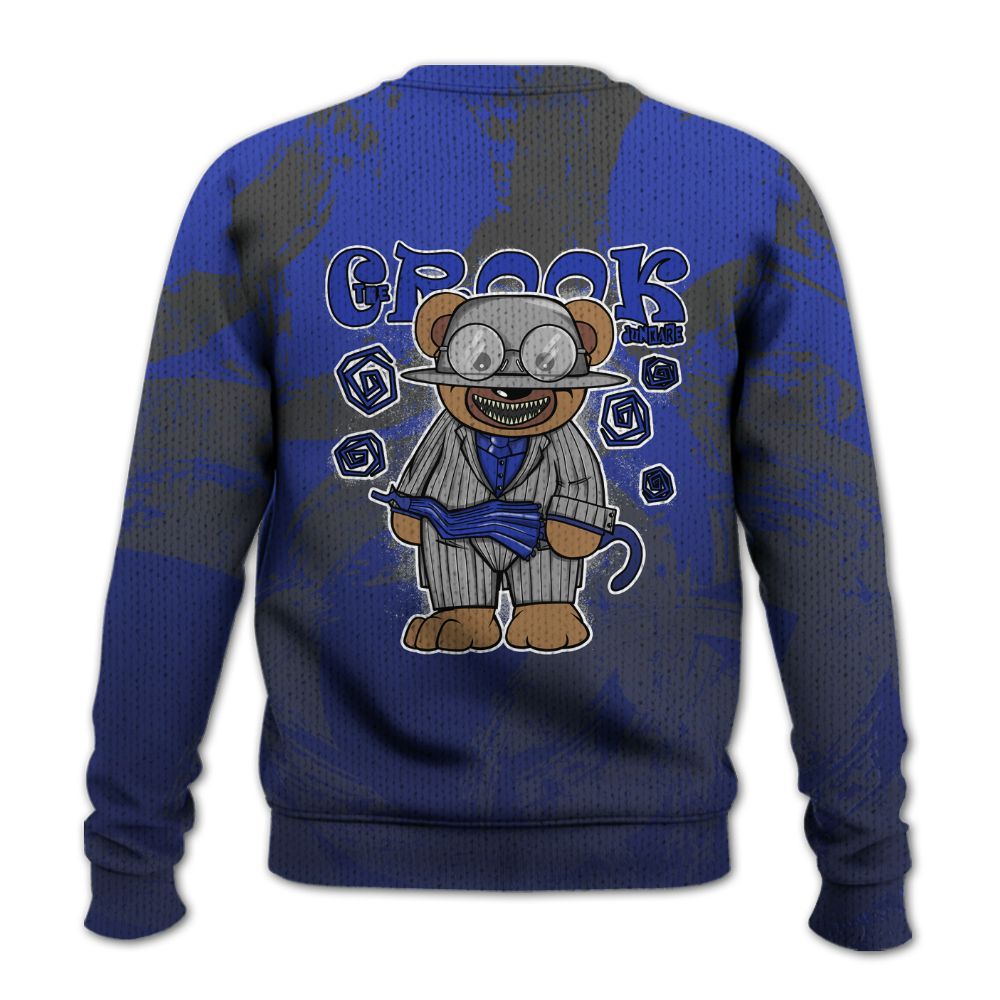 Knitted Sweater To Match Air Max Plus Black Racer Blue - Swindler Bear Circle Slpash