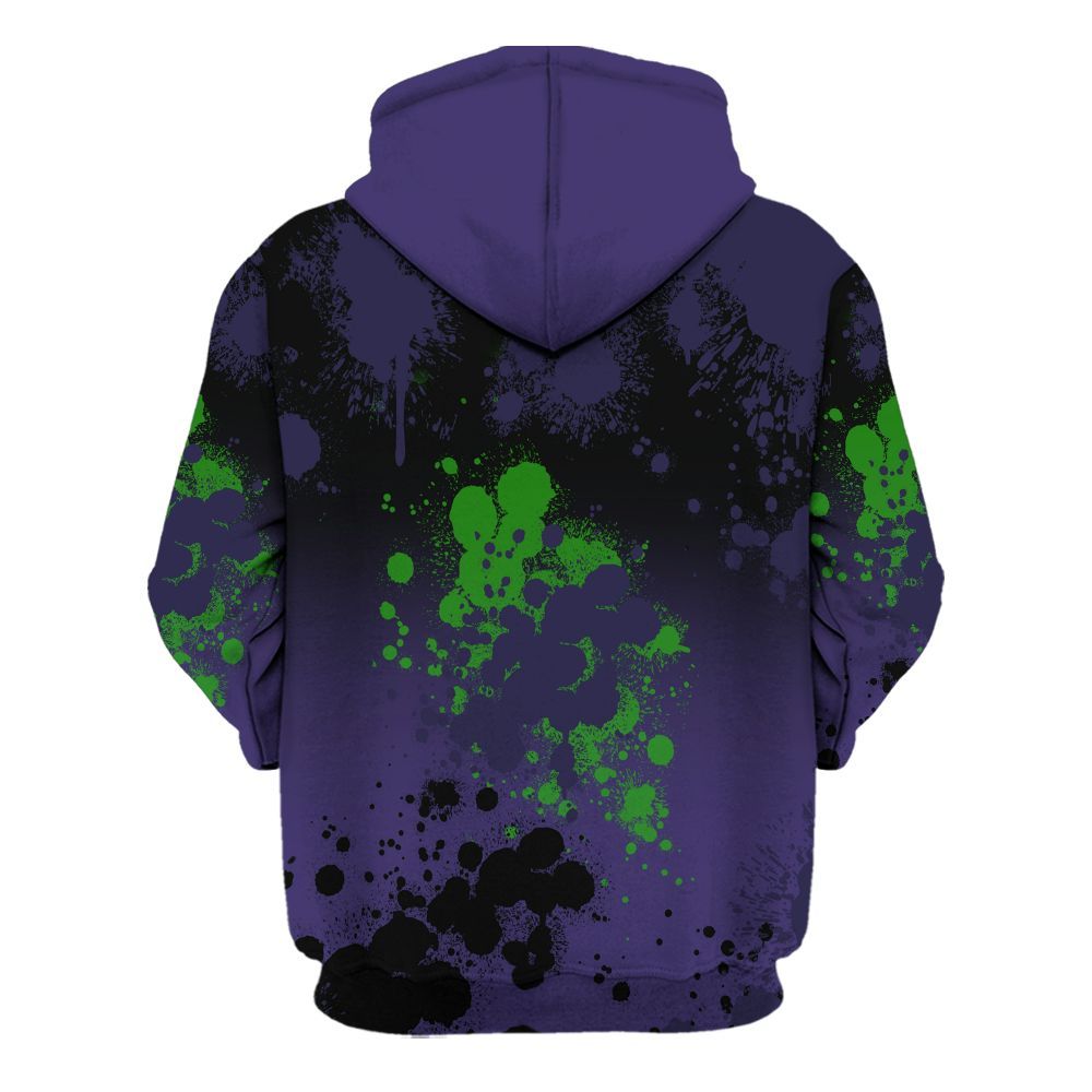 Hoodie To Match Retro Court Purple 13s - God Blessed Ink Drip All Over Print