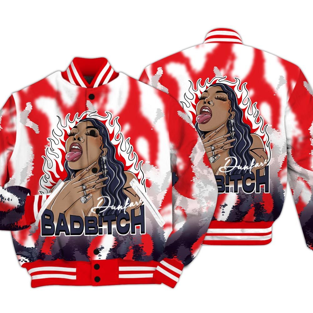 Varsity Jacket To Match Low OG Howard Bison 1s - Bad B!tch Burn Varsity Jacket Unisex