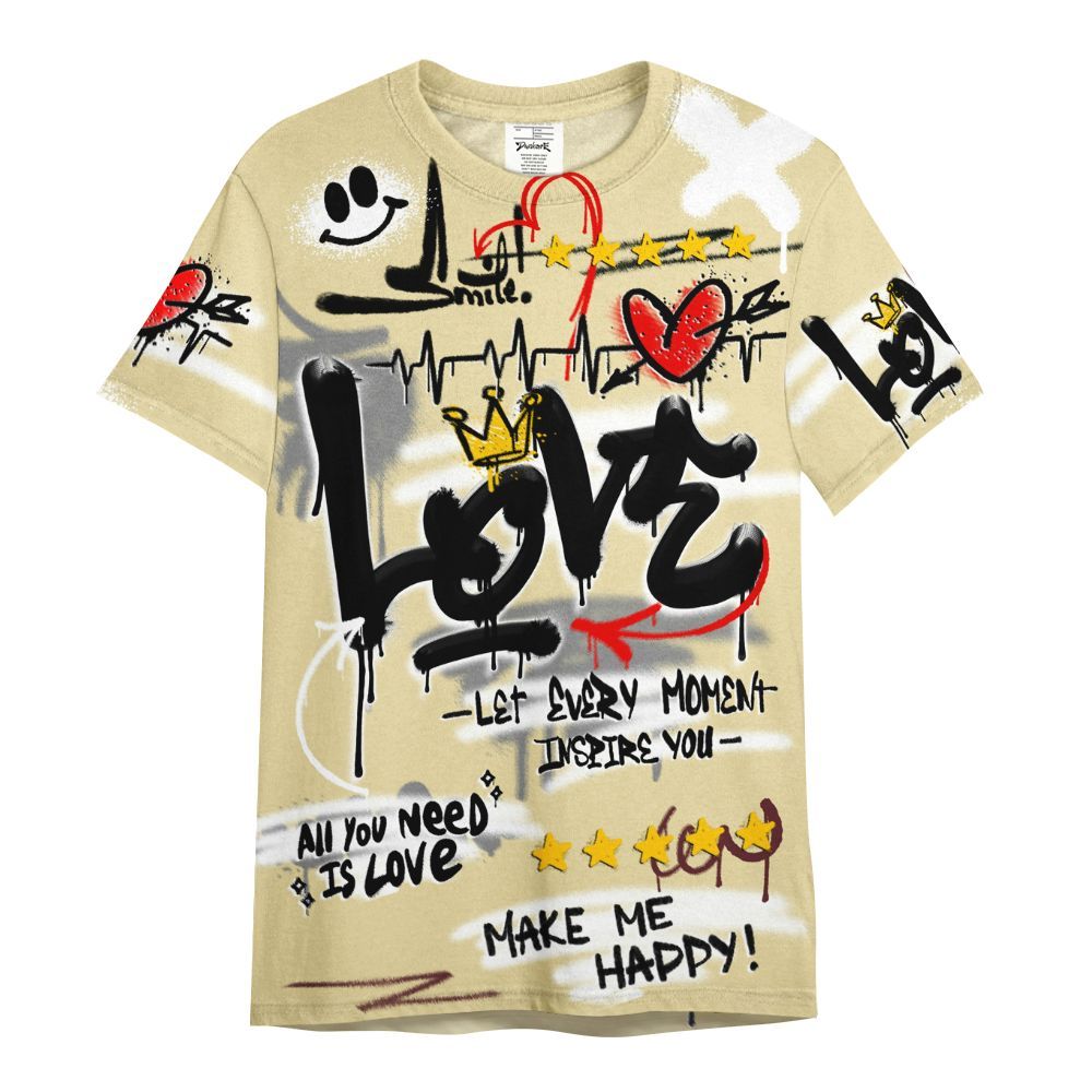 Shirt To Match Women Phantom 12s - Happy Love Beats Graffiti Streetwear All Over Print
