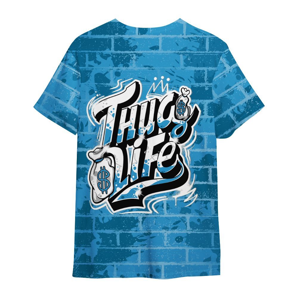 Shirt To Match Powder Blue 9s - Free Thug Living Graphic Brick Art All Over Print
