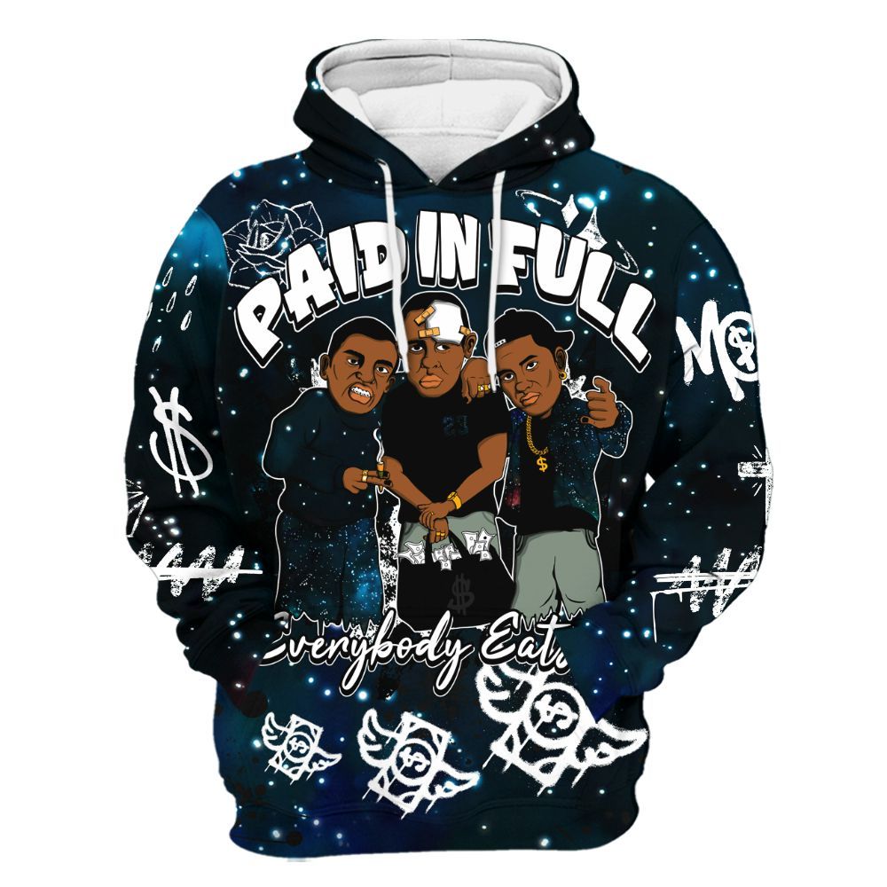 Hoodie To Match Air Foamposite One Galaxy - Everybody Paid In Full Crayon All Over Print