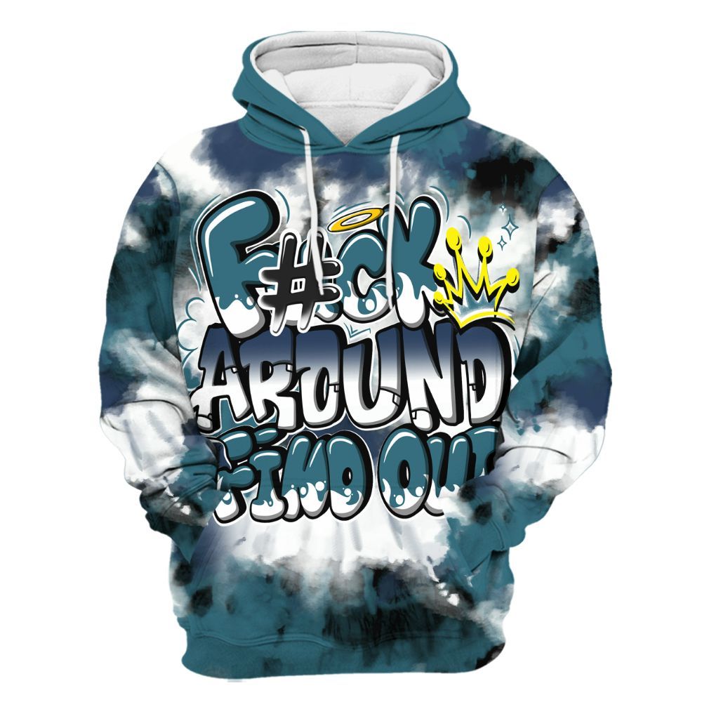 Hoodie To Match Air Foamposite Kazuya Mishima - Tie Dye FK Around Find Out All Over Print