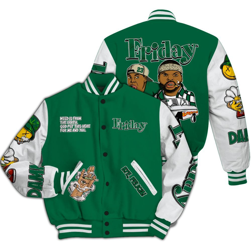 Varsity Jacket To Match Pine Green 4s - Friday Sneaker Stress Style All Over Print