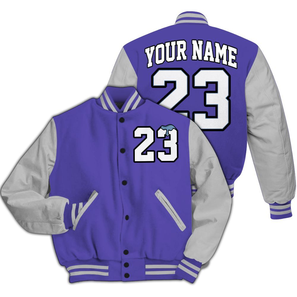 Varsity Jacket To Match Retro Concord 5s - Custom Name Number 23 Drip All Over Print