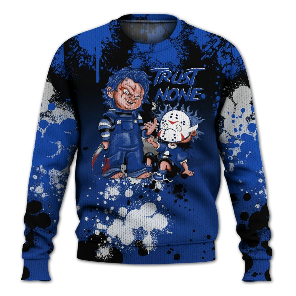 Knitted Sweater To Match Air Foamposite One Royal - Trust No One Scary