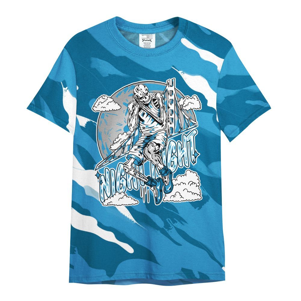 Shirt To Match Powder Blue 9s - Seeya Skeleton Colored All Over Print
