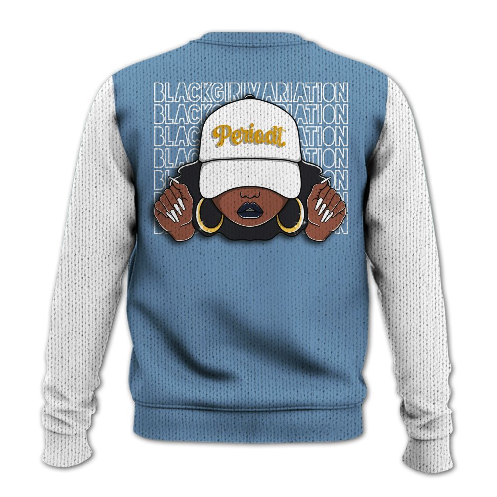 Knitted Sweater To Match High OG First In Flight 1s, Custom Name Black Girl