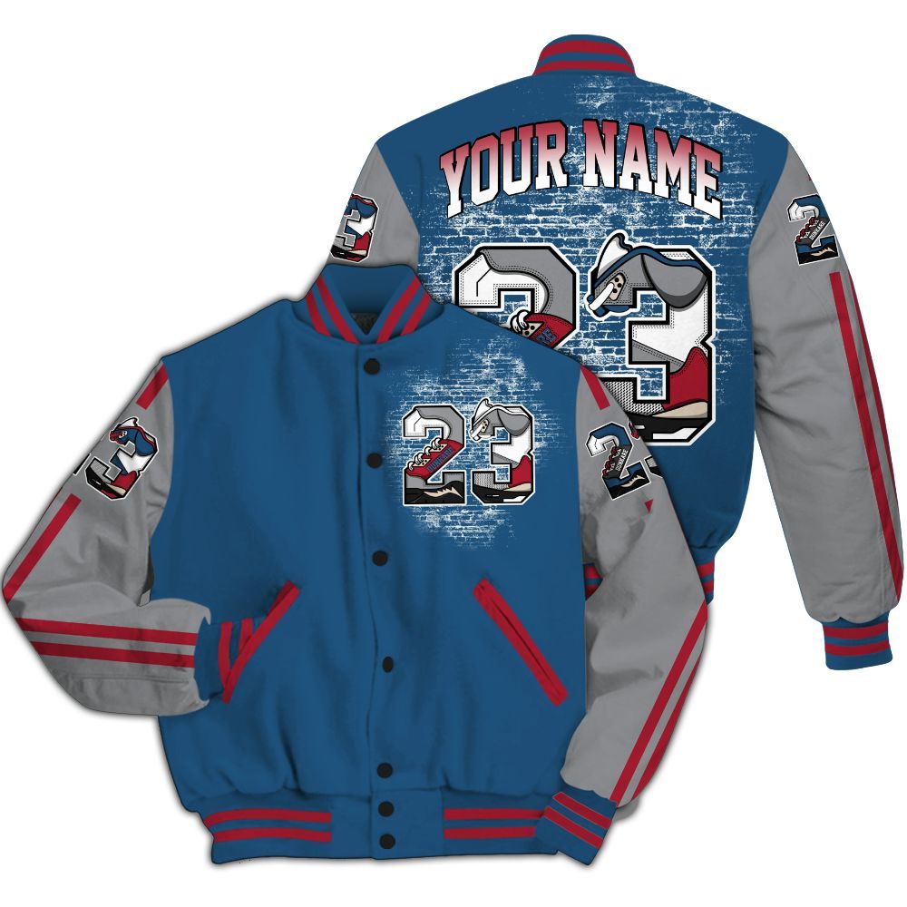Varsity Jacket To Match Rare Air 3s Shirt, Custom Name Number 23 5s All Over Print