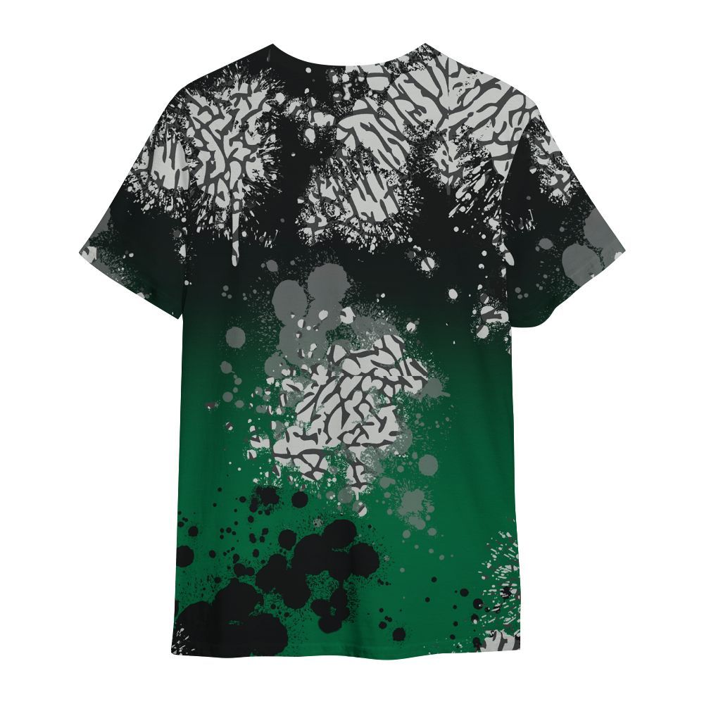 Shirt To Match Pine Green 3s - God Blessed Ink Drip All Over Print