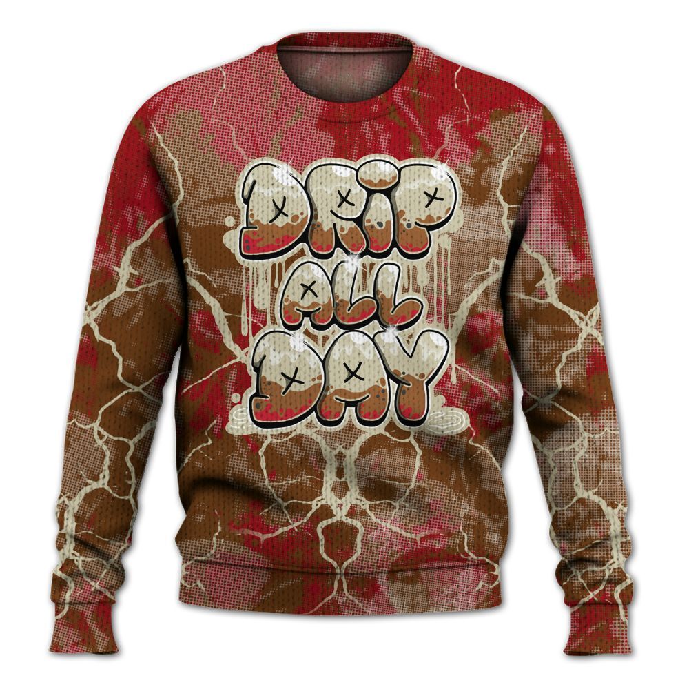 Knitted Sweater To Match Archaeo Brown 5s - DRIPPIN Days Graphic Halloween