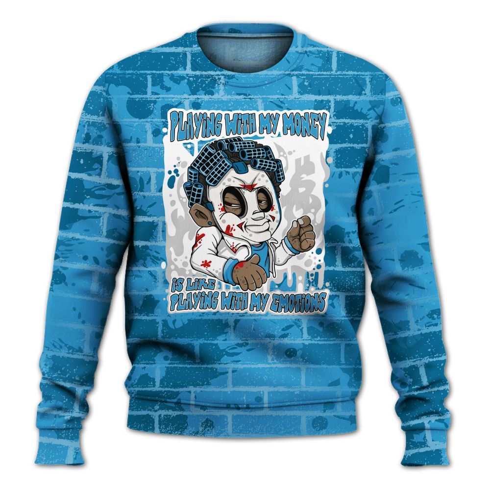 Sweatshirt To Match Powder Blue 9s - Playing With My Money Graphic Halloween All Over Print