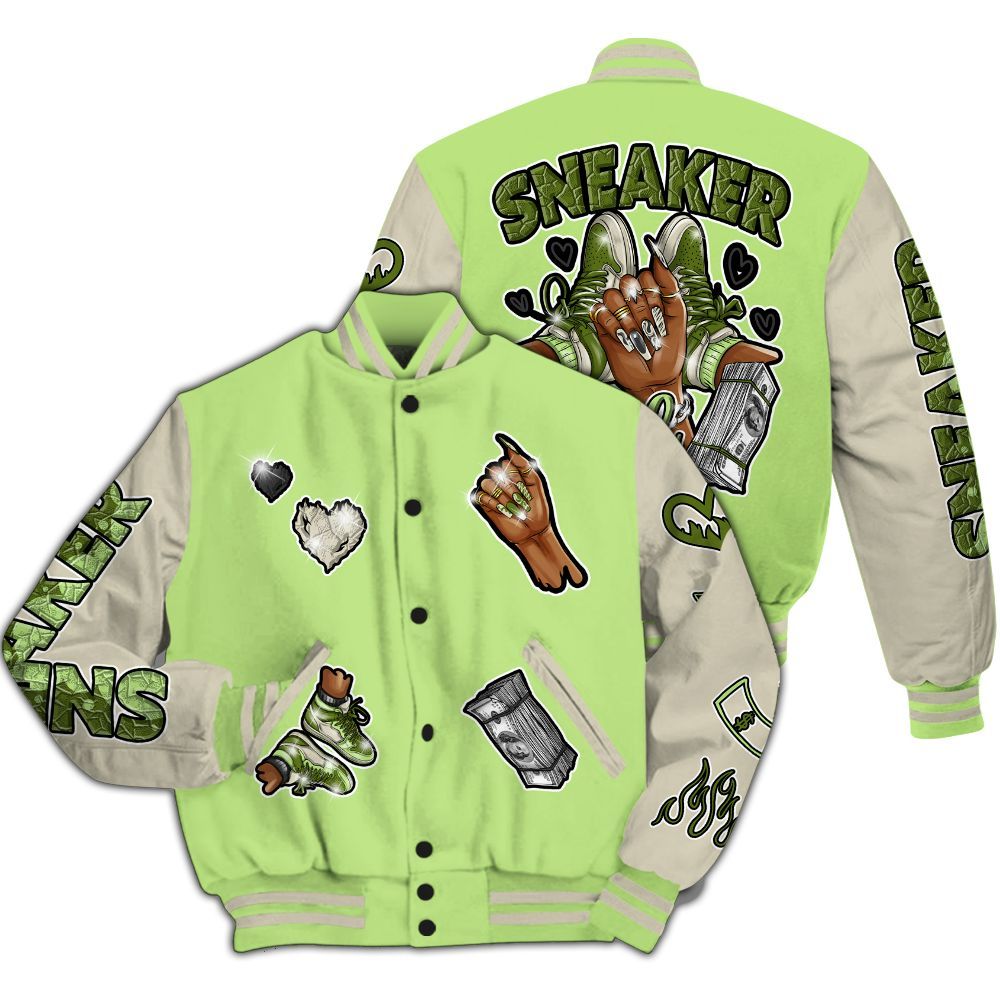 Varsity Jacket To Match Air Max Stussy Action Green - Sneakerz Girlz All Over Print