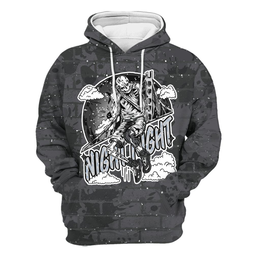 Hoodie To Match Reverse Oreo 6s - Seeya Skeleton Brick All Over Print