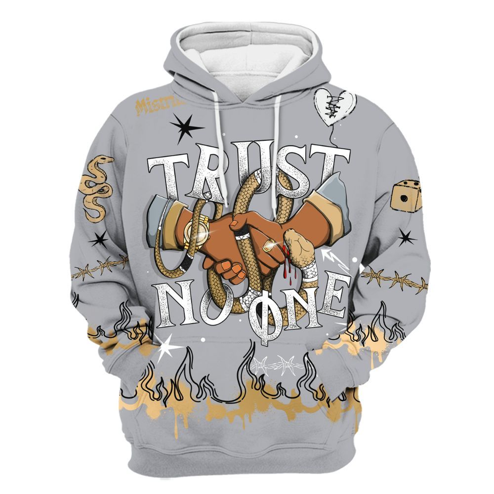 Hoodie To Match Retro High OG Cool Grey 1s - Trust No One Snake-Bite Doodle Crayon All Over Print