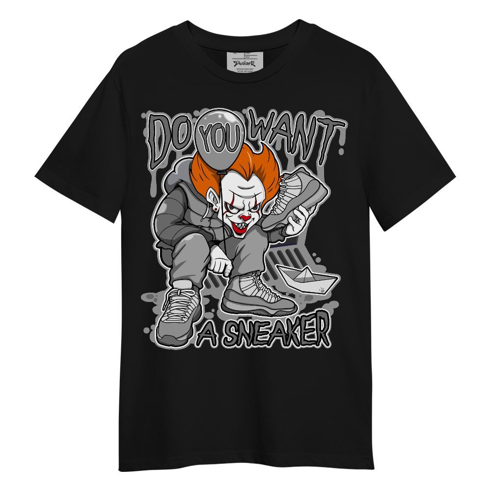 Shirt To Match Wolf Grey 12s - Clown Scary Sneakers Halloween Graphic Unisex Shirt