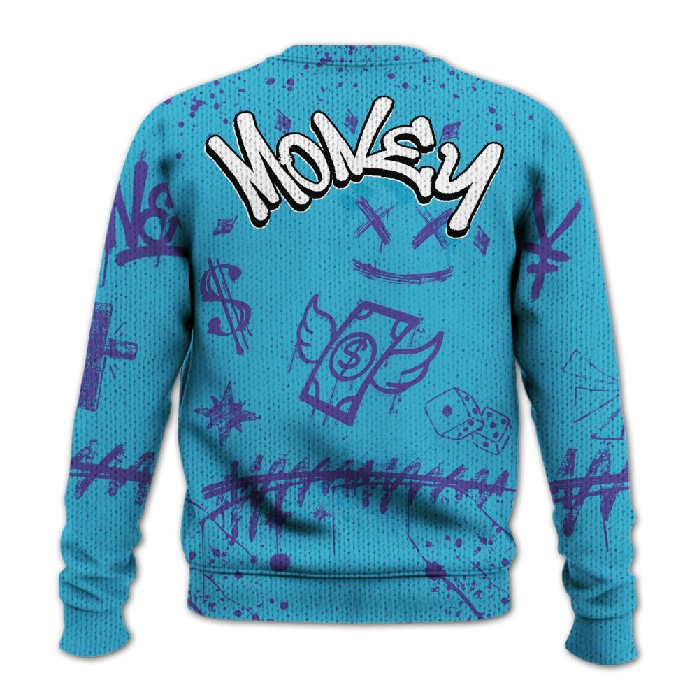 Knitted Sweater To Match Retro Aqua 6s - Everybody Paid In Full Crayon