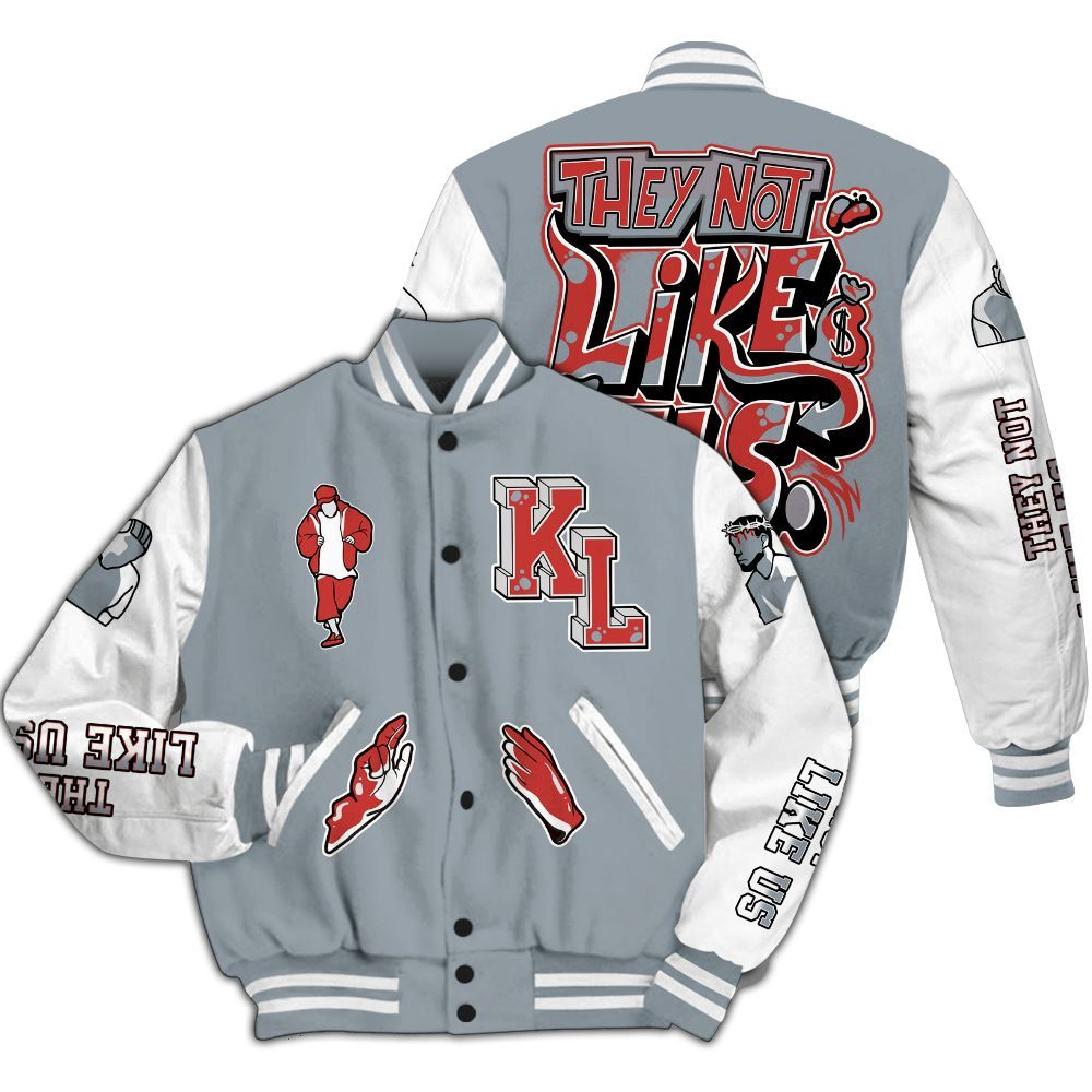 Varsity Jacket To Match Wolf Grey 13s - Dislike Us Graphic All Over Print