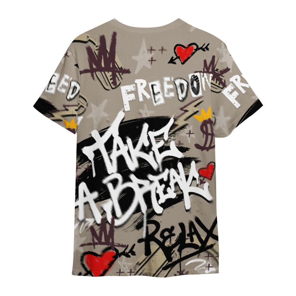 Shirt To Match AMM Retro Phantom 4s - Take Break Freedom Graffiti Streetwear All Over Print