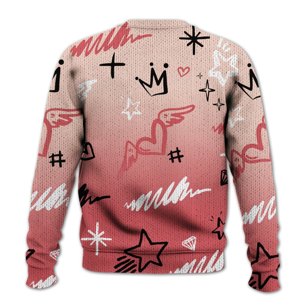 Sweater To Match Washed Coral 2s Shirt, Rise Shine Hustle Grind Graphic