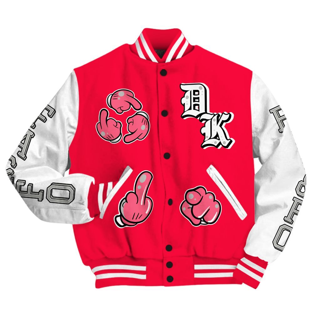Varsity Jacket To Match Retro Fire Red 3s - F Around Find Out Graphic All Over Print