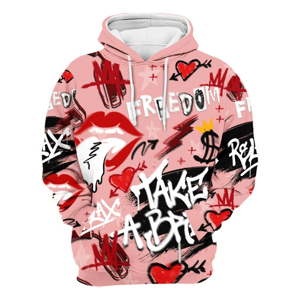 Hoodie To Match Low Valentines Day 1s - Take Break Freedom Graffiti Streetwear All Over Print