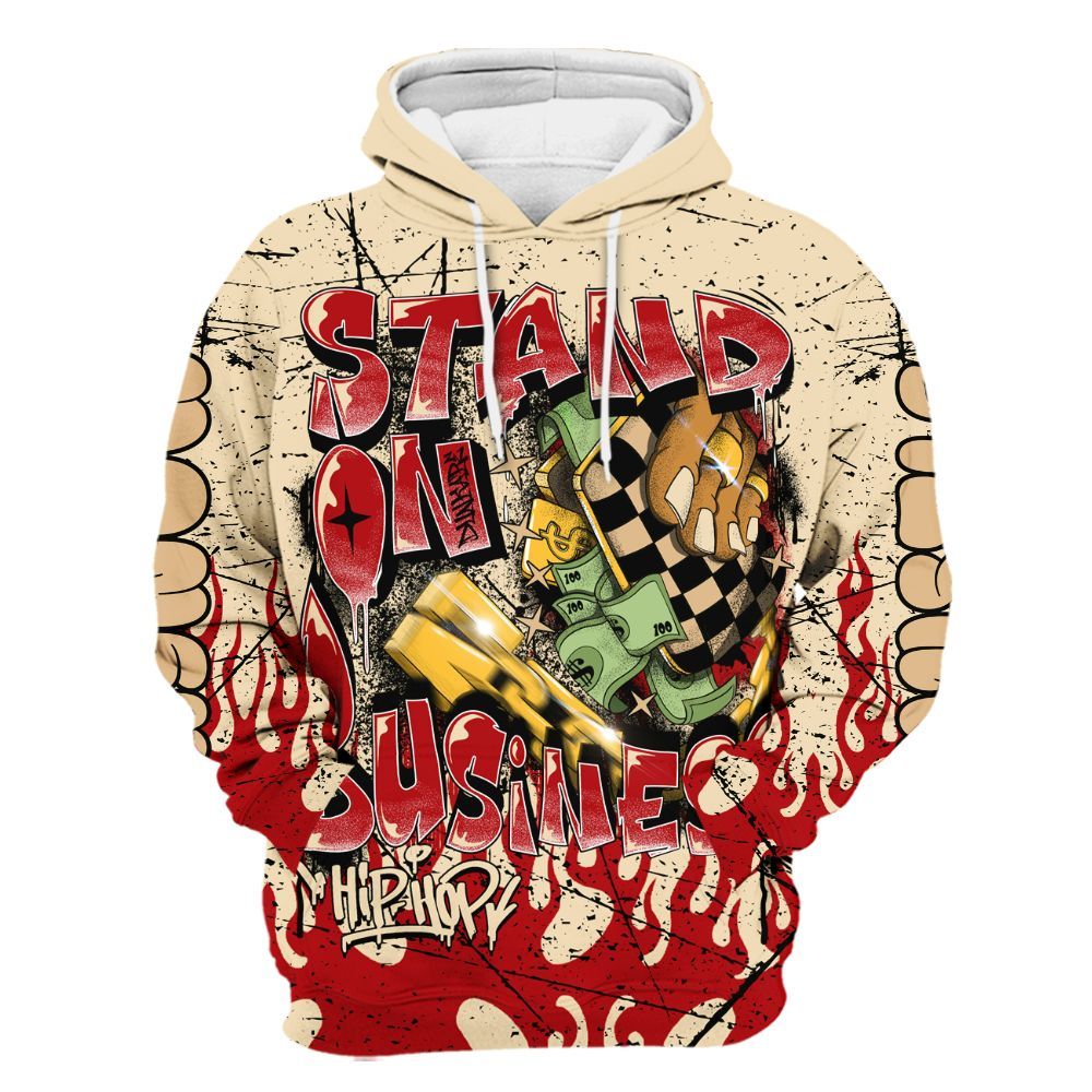 Hoodie To Match Dunk Low Strawberry Waffle - Stand Business Graffiti All Over Print