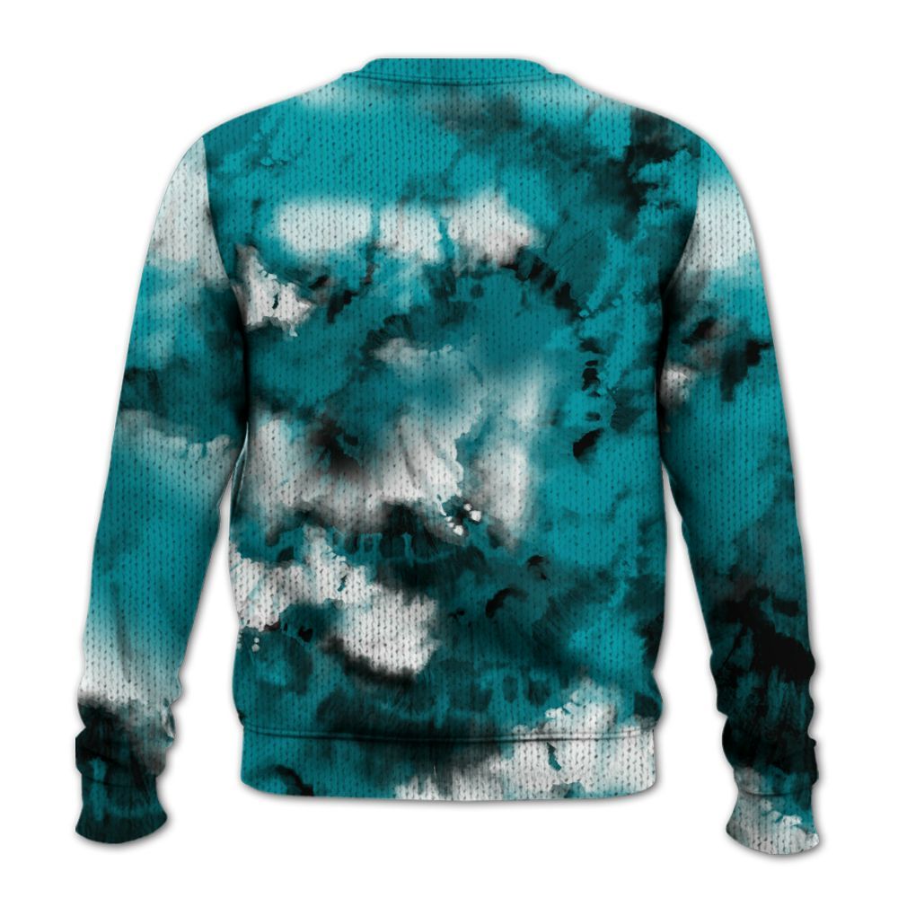 Knitted Sweater To Match Air Griffey Max Aquamarine 1s - God Blessed Tie Dye