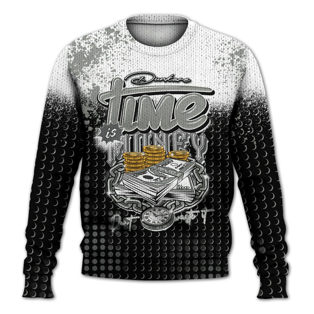 Knitted Sweater To Match Paris Cement Grey 4s - Halftone Time Is Money