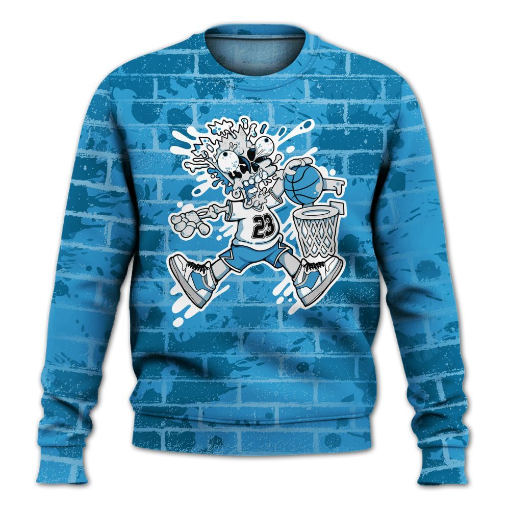 Sweatshirt To Match Powder Blue 9s - 85's Dunks Graphic Halloween All Over Print