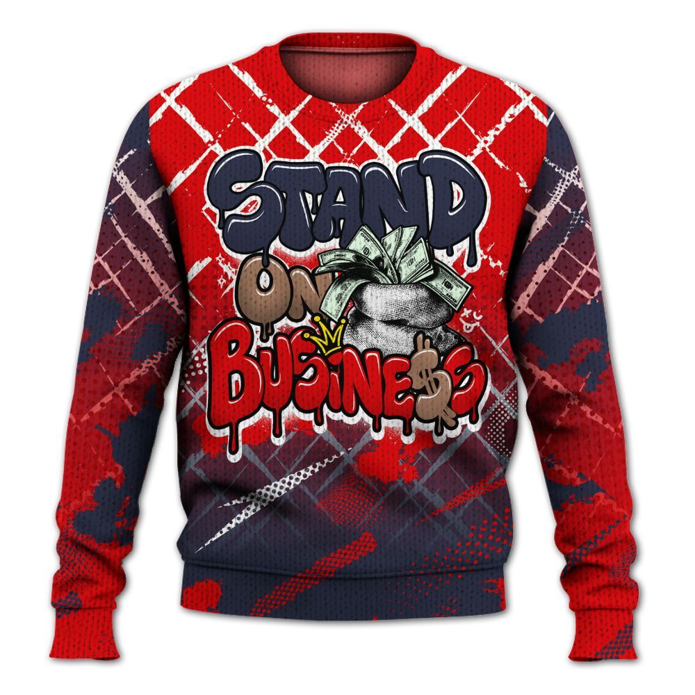 Knitted Sweater To Match Low OG Howard Bison 1s - Halftone Stand Business Dripping