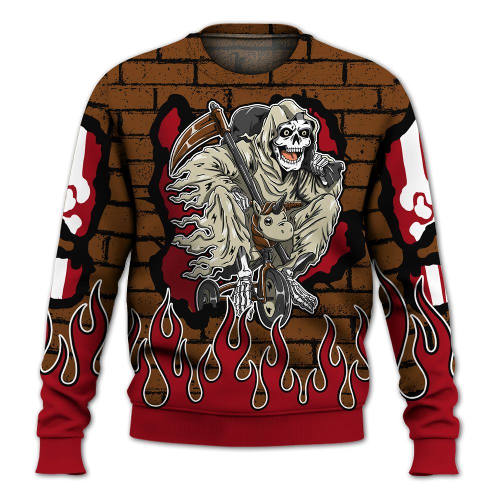 Sweatshirt To Match Archaeo Brown 5s - Self Make Skeleton Crashed All Over Print