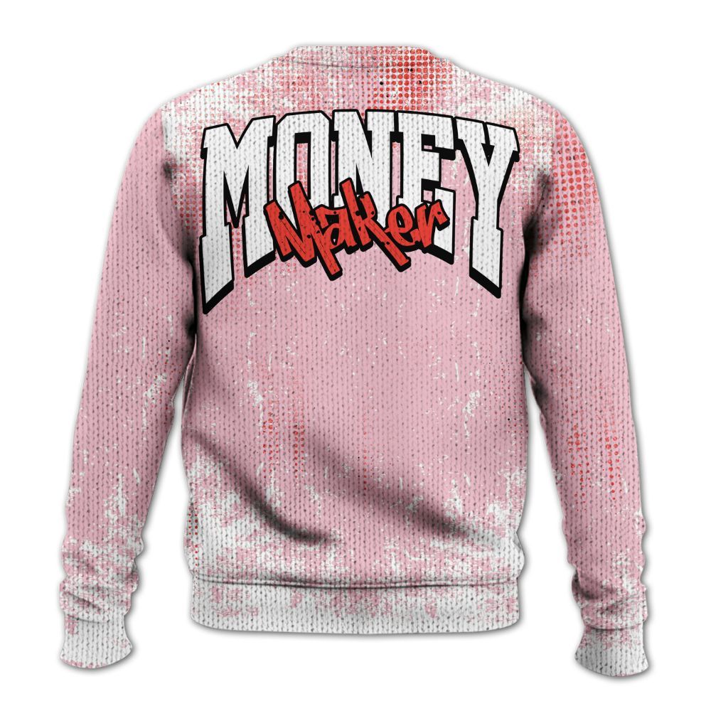 Sweater To Match Retro Awake Arctic Pink - Move In Silence Money Street Retro Graphic