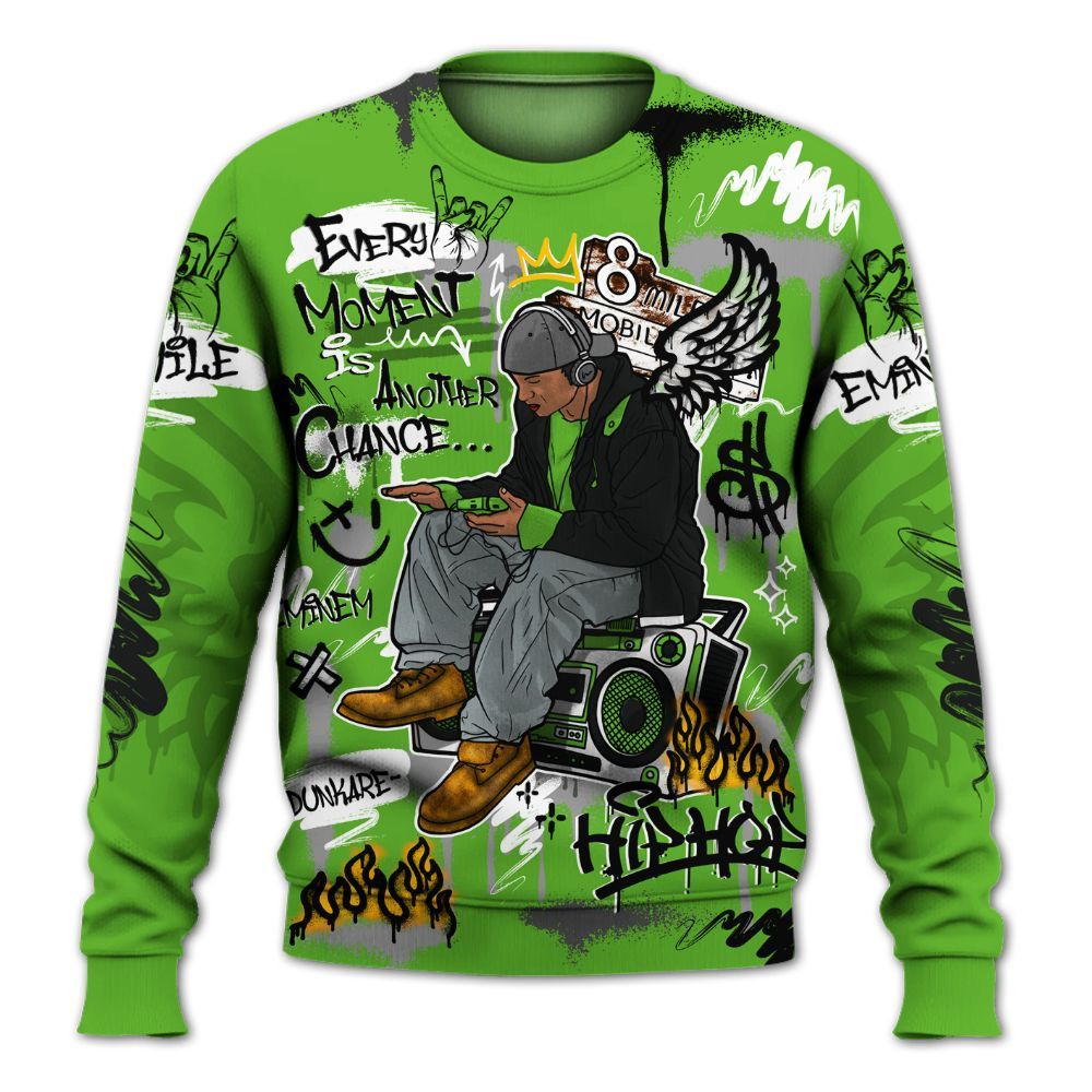 Sweatshirt To Match Air Foamposite One Volt - 8Mile Movie Graffiti All Over Print