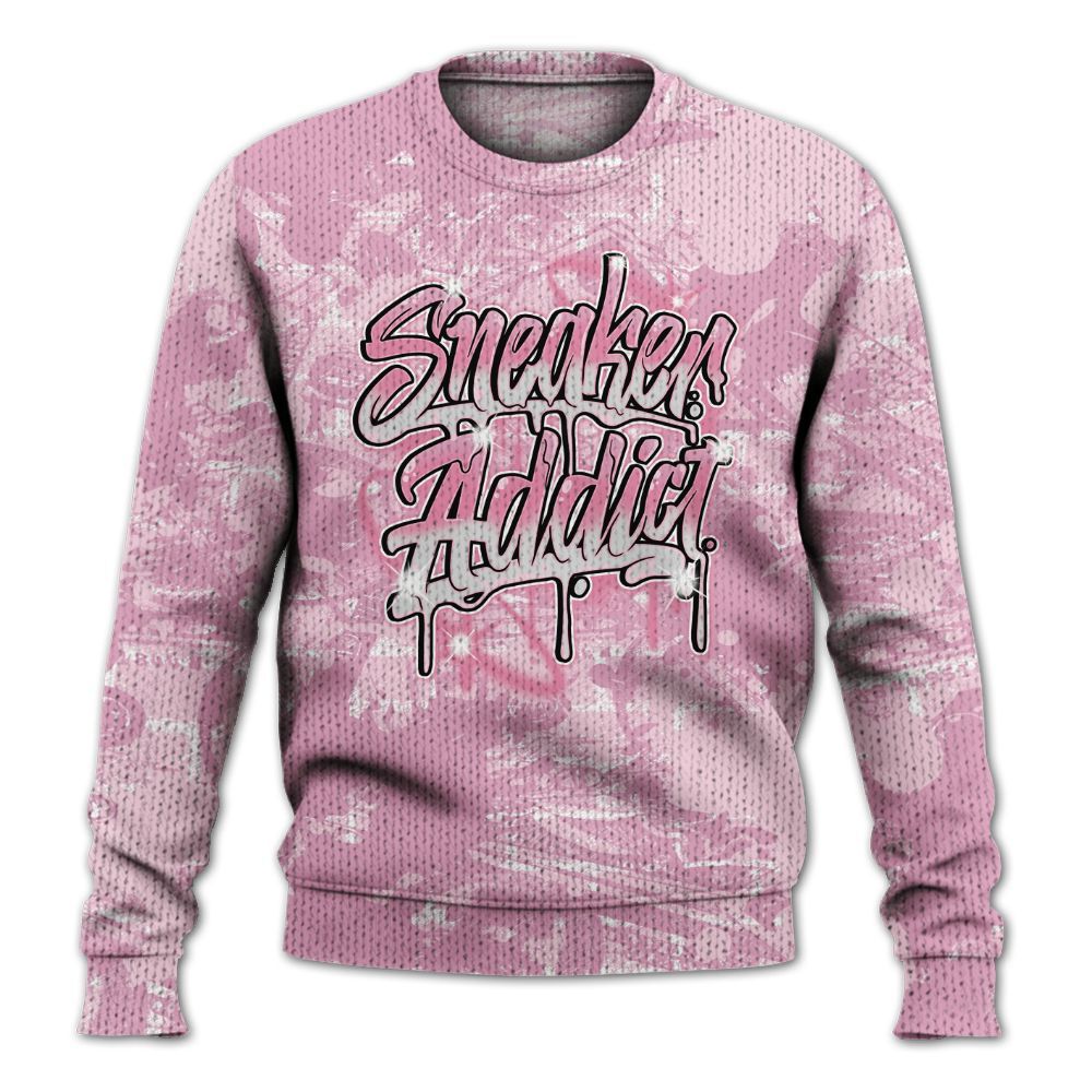 Knitted Sweater To Match Orchid 4s - Addiction Sneakers Graphic Street Art