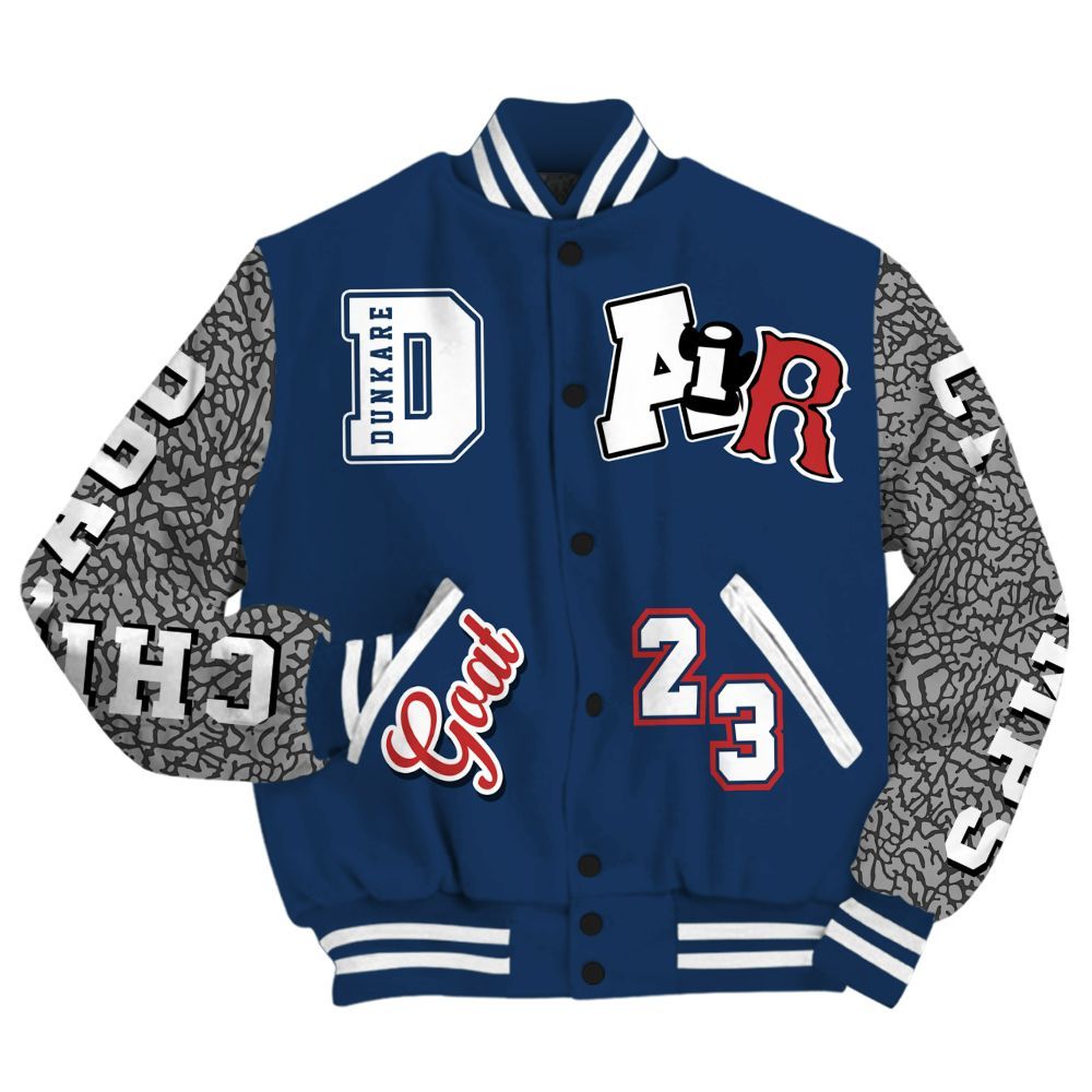 Varsity Jacket To Match SP Sport Royal 3s - AIR Number 23 GOAT All Over Print