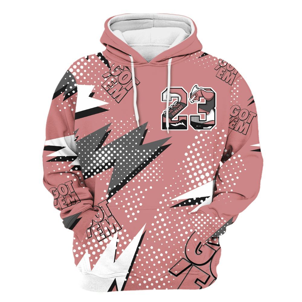 Hoodie To Match Low OG Rust Pink 1s - Custom Name Number 23 5s All Over Print