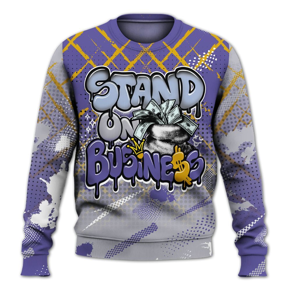 Sweatshirt To Match Lakeshow 4s - Halftone Stand Business Dripping All Over Print