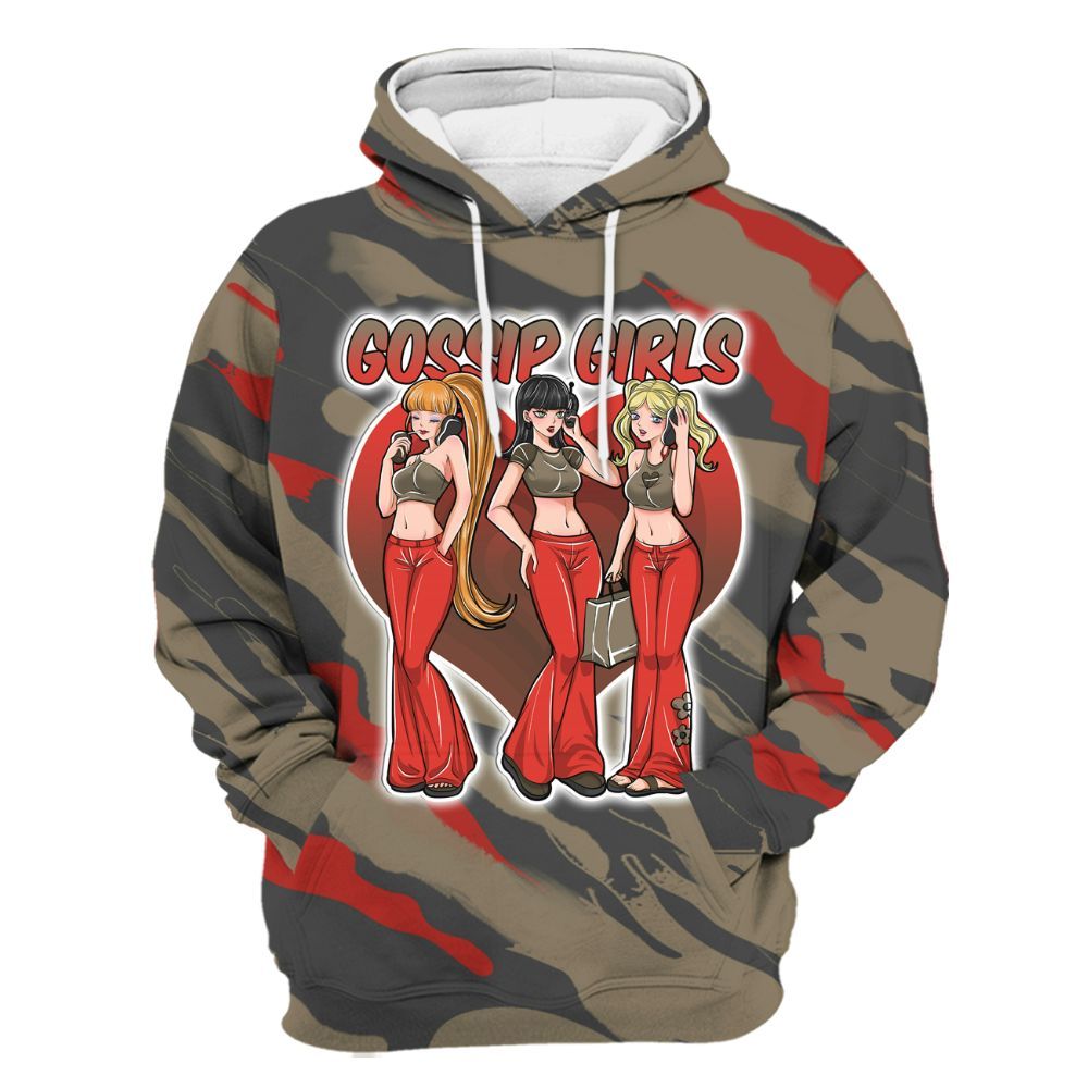 Hoodie To Match Olive 9s - Gossip'Girls All Over Print