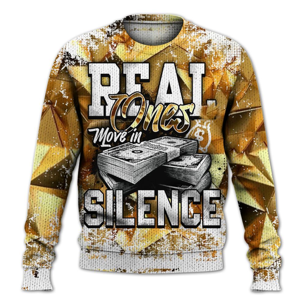 Knitted Sweater To Match NET Gold 4s - Move In Silence Money Street Retro