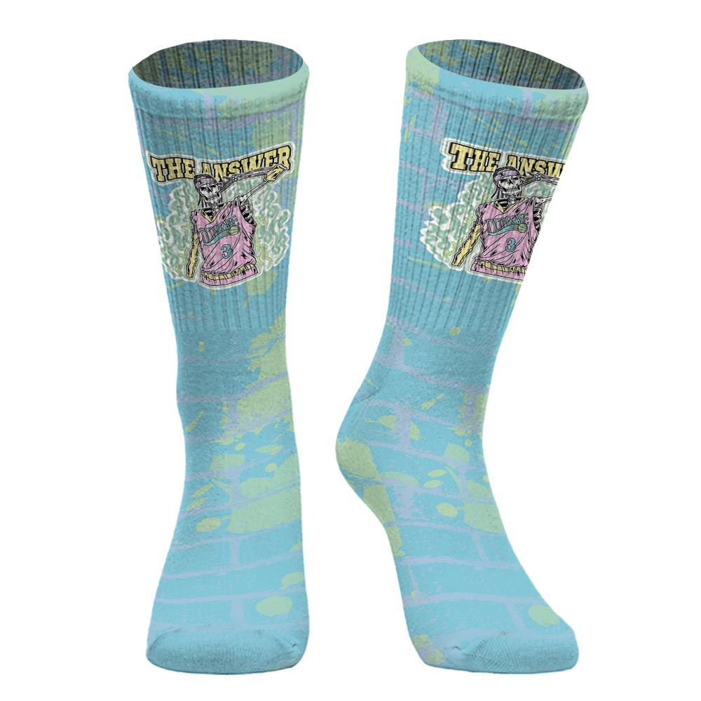 Sock To Match SB Dunk Low Visty - Allen Answer Skeleton Brick